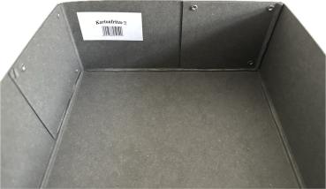 Kartonfritze Stülpdeckelkarton genietet 310x230x100mm für DIN A4 aus Schwarzpappe 1,2mm dick außen satiniert 12
